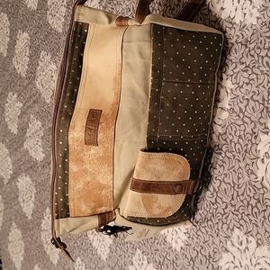 NWT Sixtease Leather and Canvas Tote